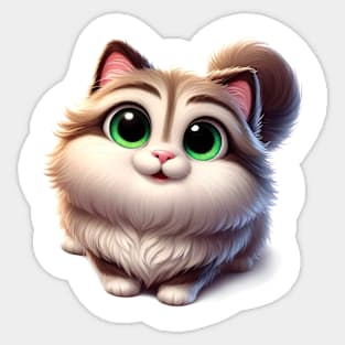 Cute kitten cartoon Sticker